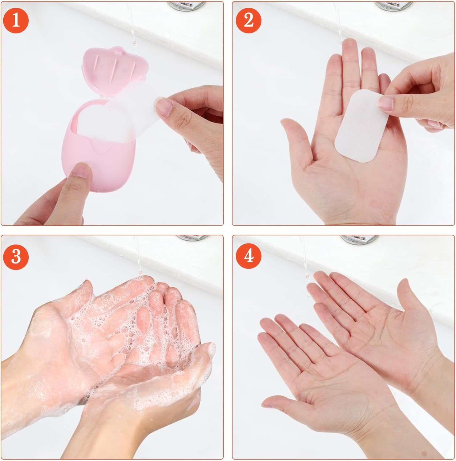 SUPVOX 3 Pcs Travel Soap Sheets Portable Paper Soap Flakes for Hand Washing Pp Material for Hiking and Travel Toiletries image number 1