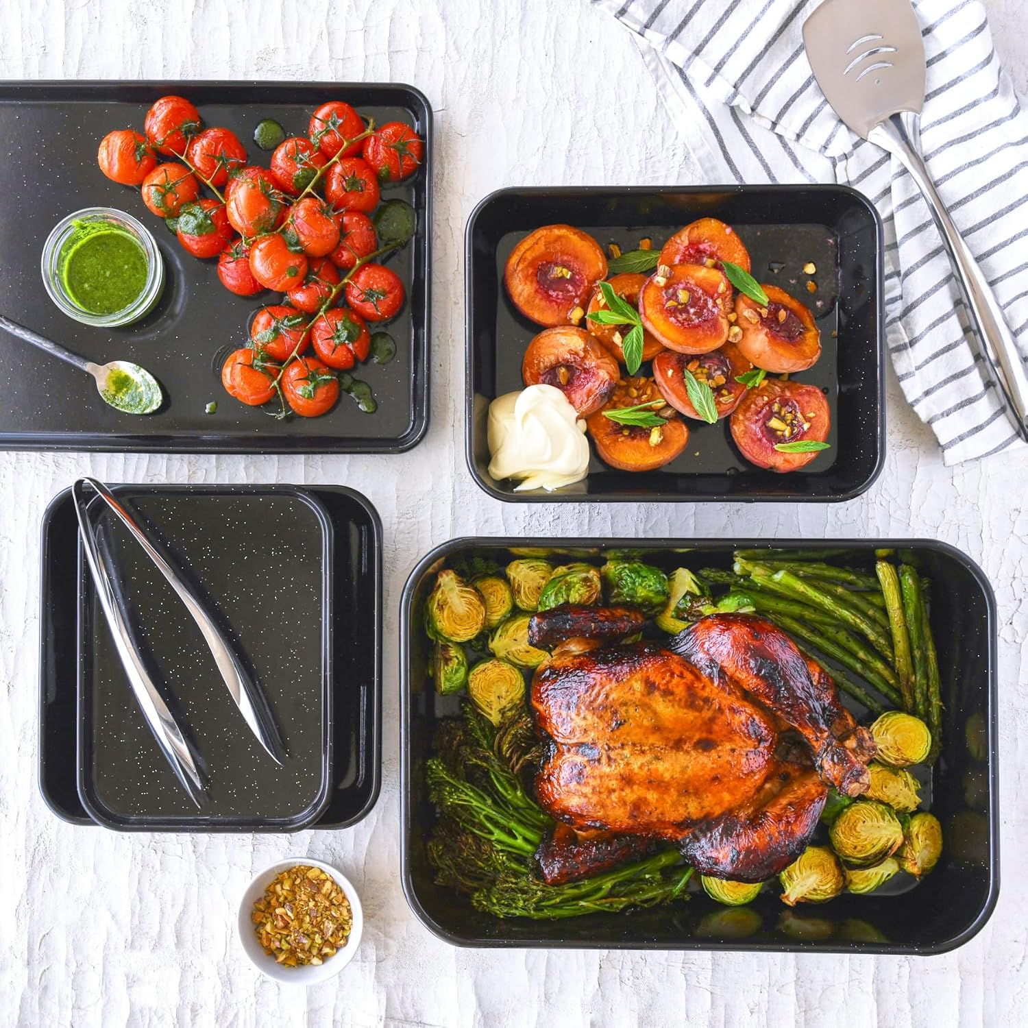 Bakemaster Professional Vitreous Enamel Non-Stick Baking Tray, Black, 39 X 27 X 2 Cm image number 3