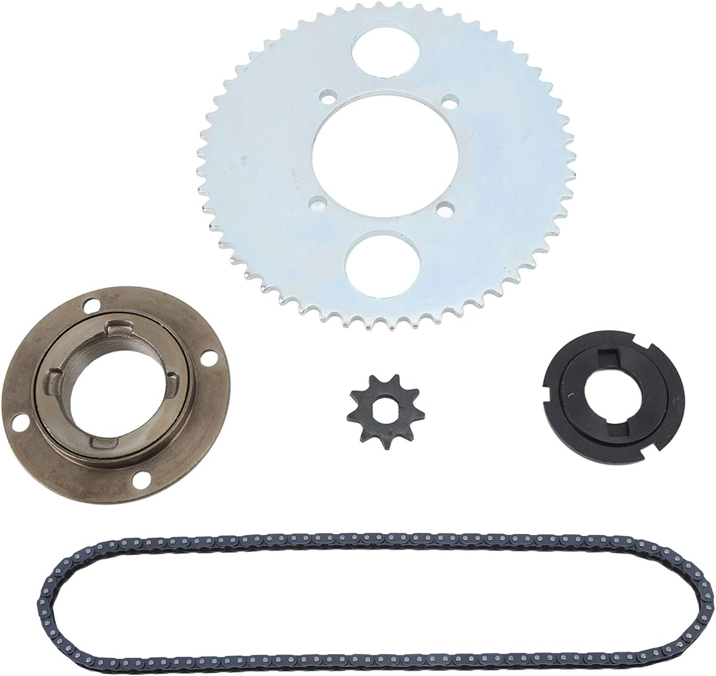 T8F 54T Tooth Rear Dirve Sprocket Kit with 116 Link Drive Chain, 9T Sprocket, 54T Chainring, Connector and Toothless Freewheel for ATV Quad Pit Dirt Bike Kids Mini Moto Pocket Bike image number 6