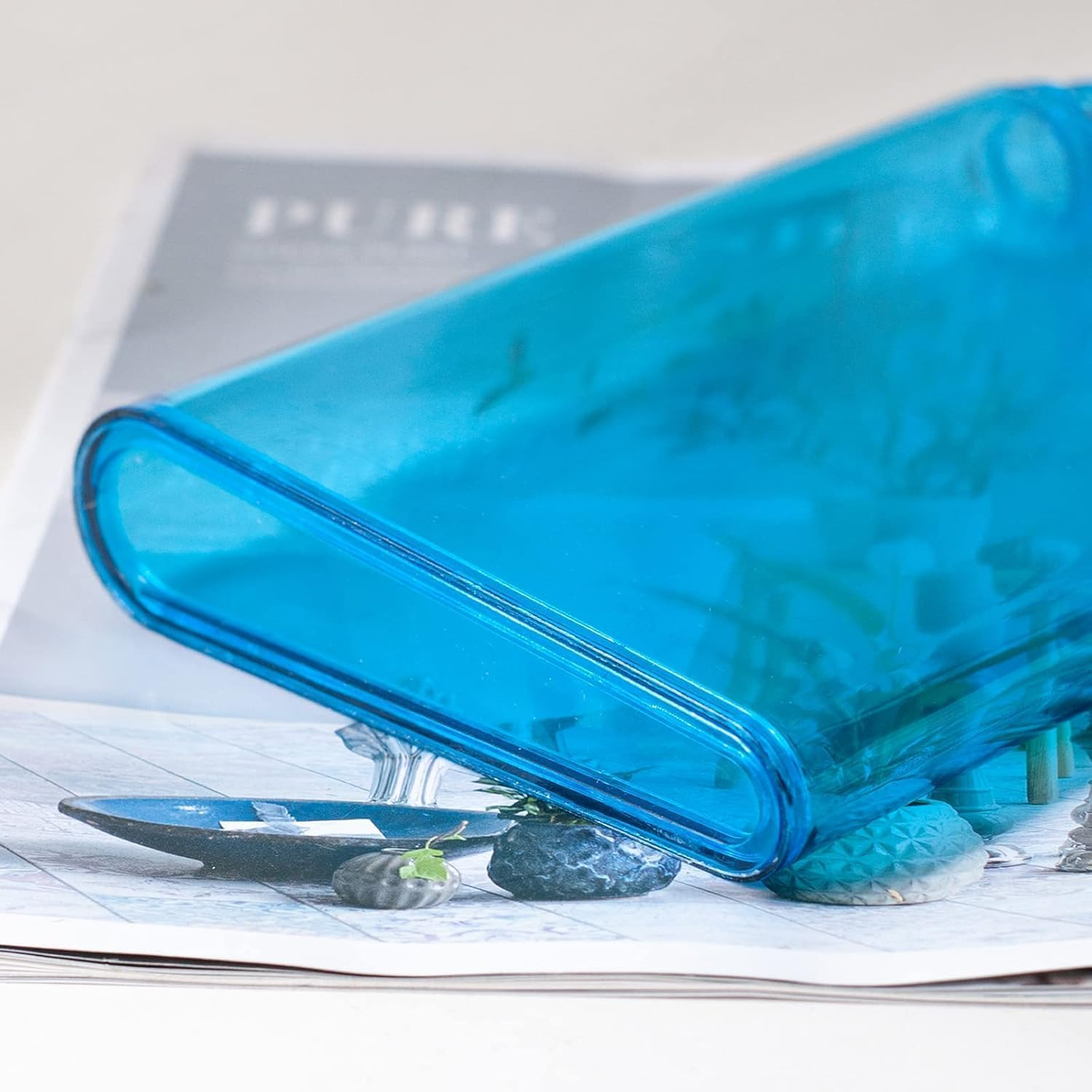 2 Pcs Slim Flat Water Bottles, Reusable Bpa-Free & Leak-Proof, 420Ml Clear Water Bottle Fit in Purse or Pocket for Sports, School, Travel (Blue, 420Ml) image number 1