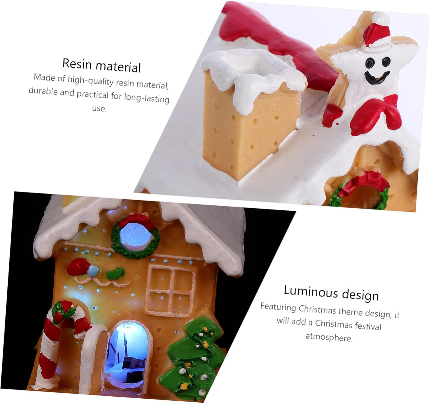 Glowing Igloo Christmas Cake Decor Xmas Party Cake Ornament Resin House Adornment for Festive Displays for Table Centerpiece and Holiday Celebrations image number 4