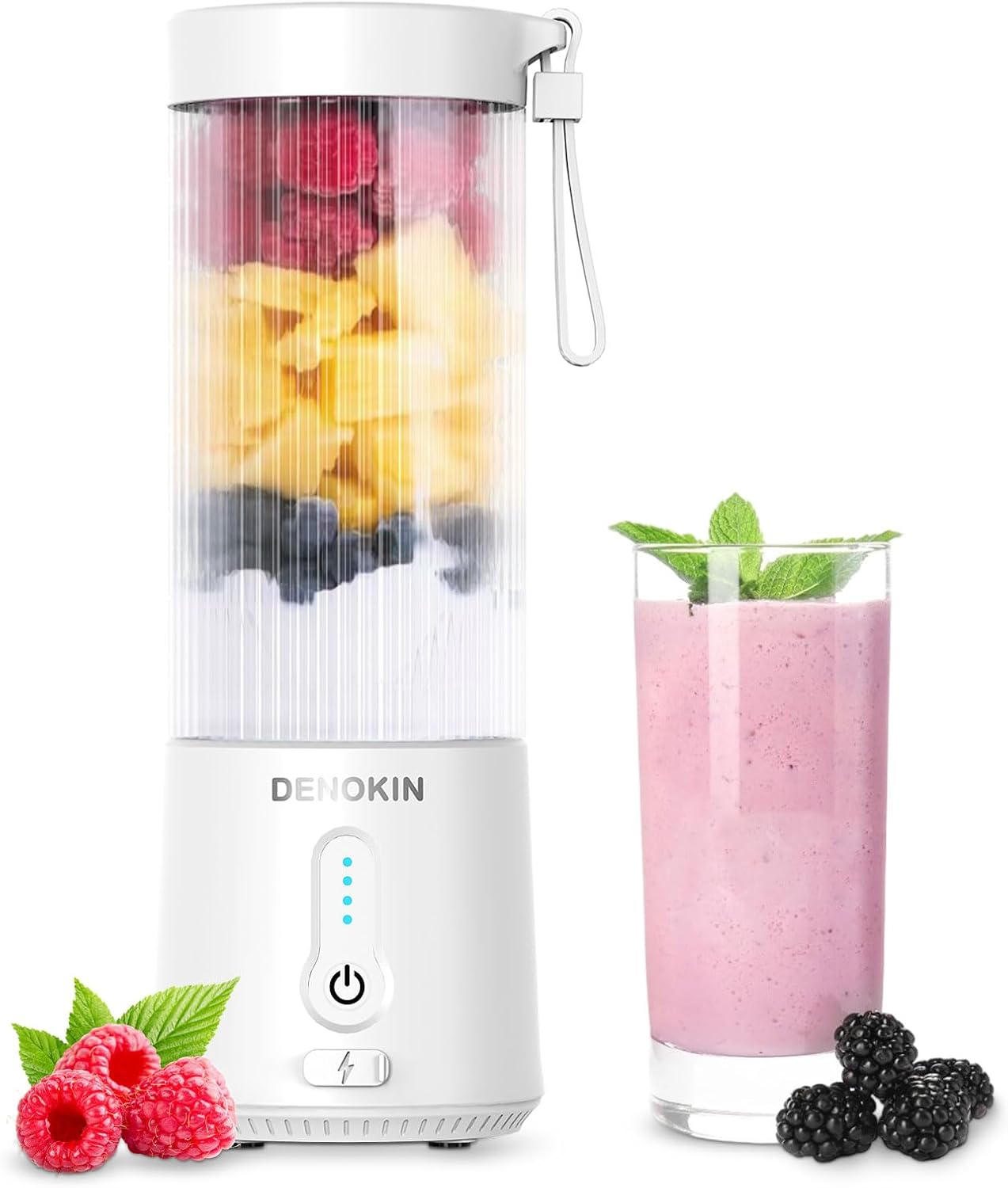 Portable Blender, 600Ml Personal Size Blender for Shakes and Smoothies with 6 Blade Mini Blender for Kitchen,Home,Travel (Black)