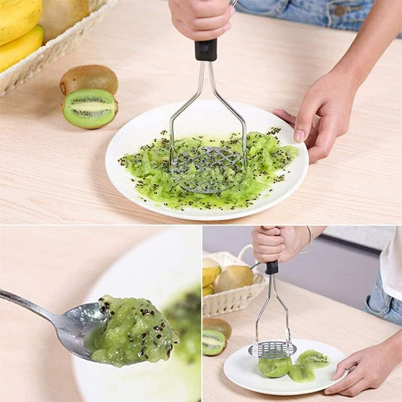 AIMALL Stainless Steel Potato Masher 10.2 Inch Vegetable Fruit Press Crusher Tool with Non-Slip Handle for Smooth Mash image number 1