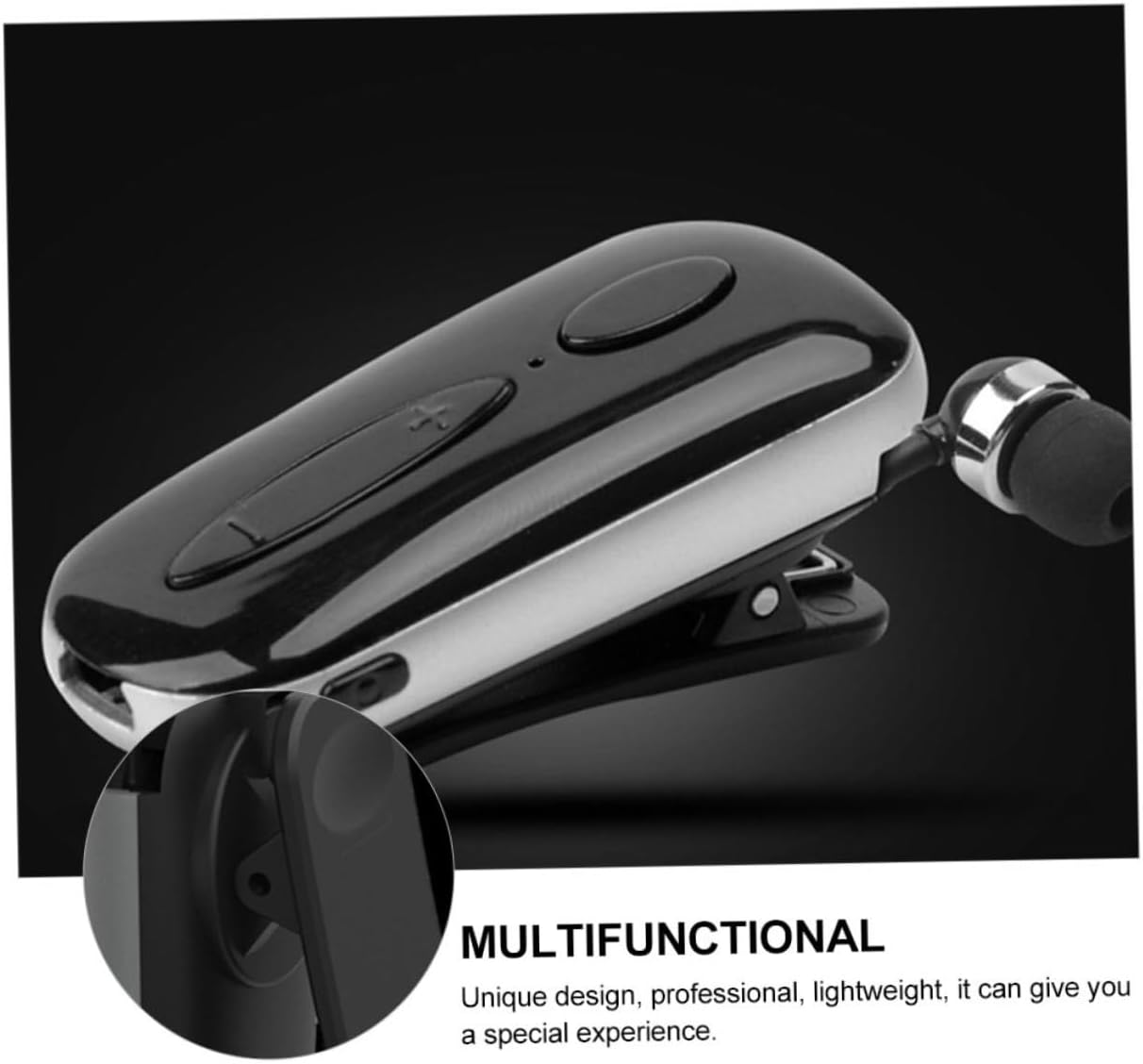 Holibanna Wireless Earbud Sports Headset Clip-On Earphone Retractable Design for Active Users Black Dc5.00V image number 5