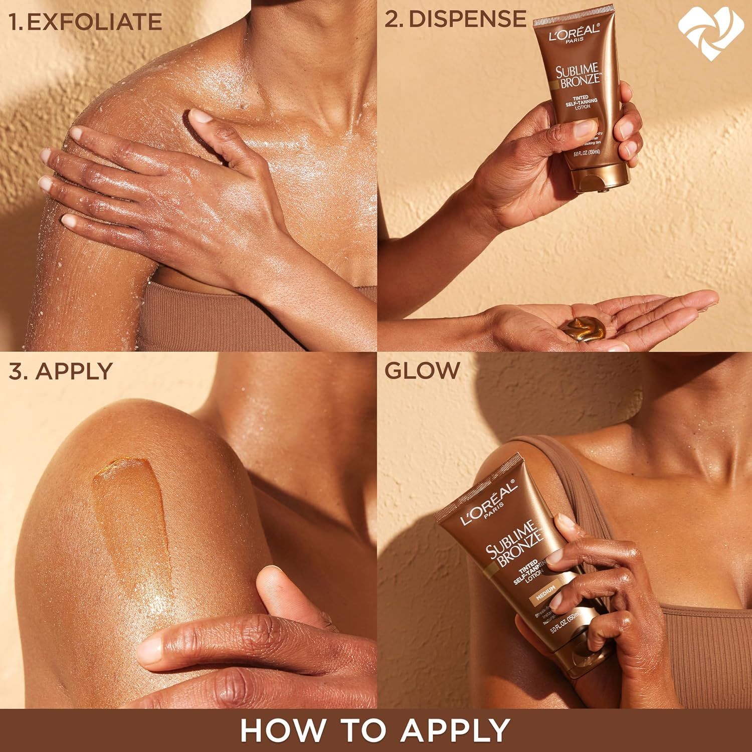 L'Oreal Paris Sublime Bronze Tinted Self-Tanning Lotion, Medium Natural Tan, 5 Fl. Oz. image number 3