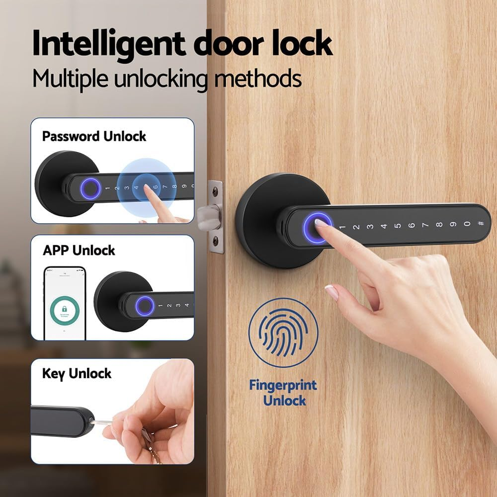 Ul-Tech Fingerprint Door Lock Smart Electronic Handle Digital Password Key App image number 4