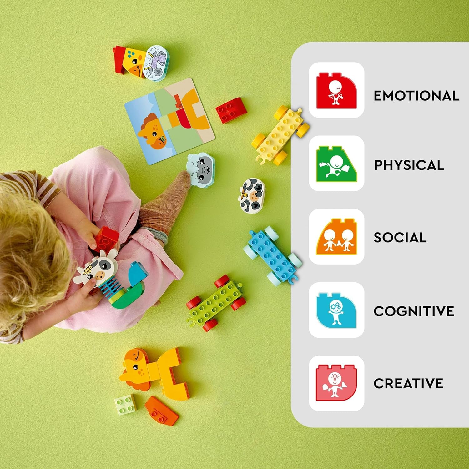 LEGO DUPLO My First Animal Train Toddler Toy for 18+ Month Boys and Girls, Learning Set with Rooster, Horse, and Cow Farm Animal Figures, Educational Kids or Baby Toy,Treat for Preschool 10412 image number 5