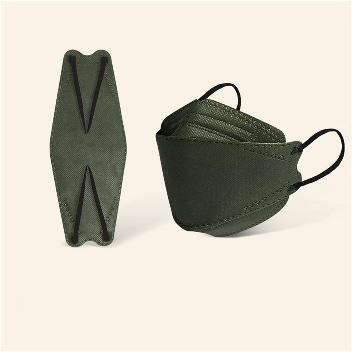 Waymine 50PCS KF94 Disposable 4-Layer Face Masks for Adult, Breathable Protective Fish Type Masks 3D Design Face Mask 4-Layers Cup Dust Masks for Women Men Glasses Wearers image number 3