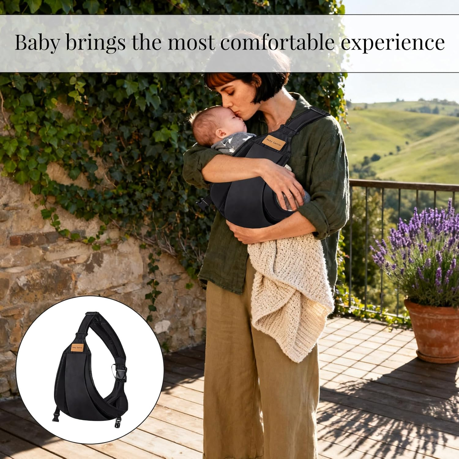 Toddler Carrier, 1 Pcs Baby Sling Carrier, Adjustable Toddler Sling Carrier, Multifunction Ergonomic Baby Carrier, 0-3 Years Old Babies Non-Slip Side Waist Sling for Shopping Travel Outdoor image number 4
