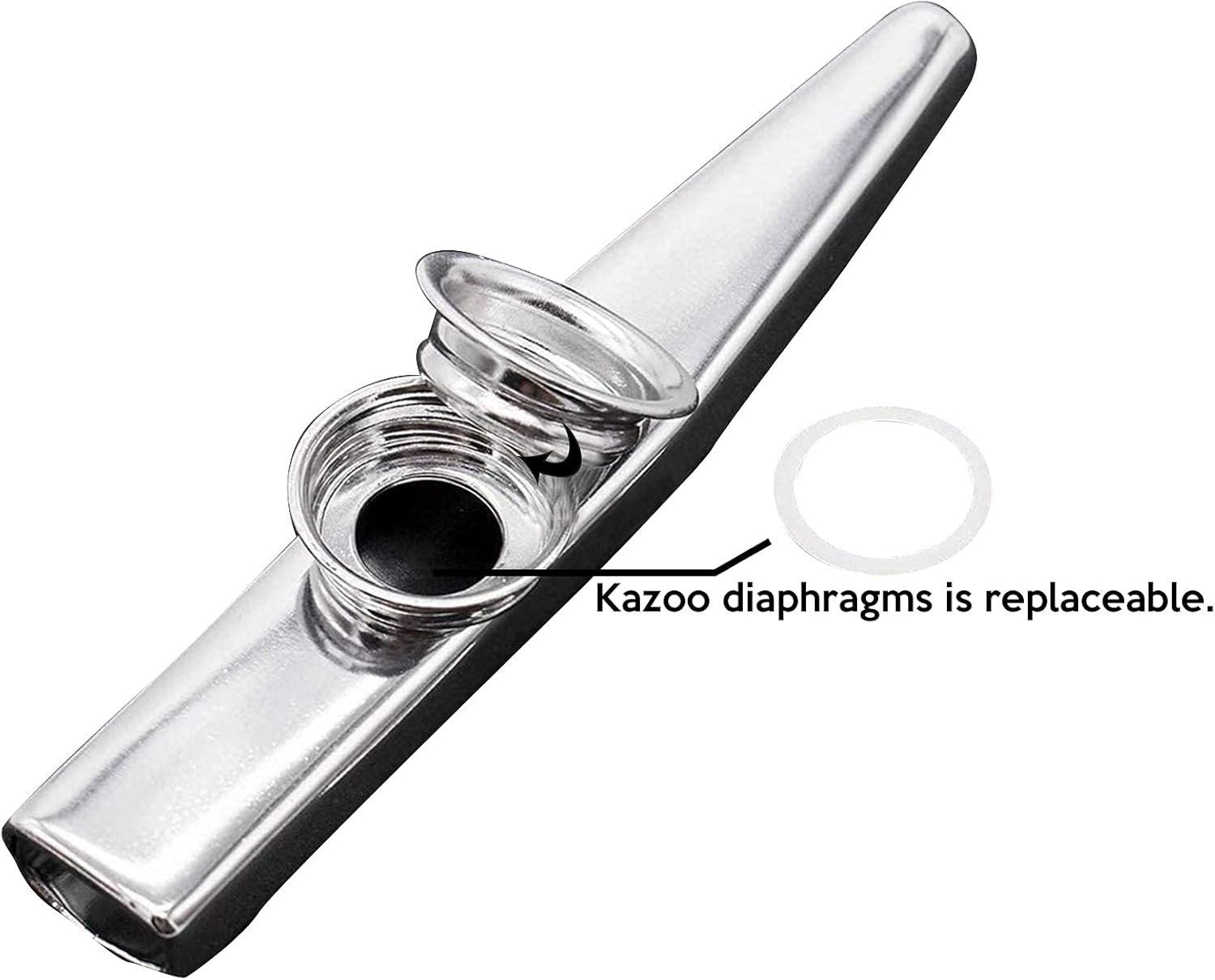 Metal Kazoo Set Worthplanet 6 Pcs Mouth Kazoo Aluminium Alloy Kazoo for Kids and Adults Gift Prize and Party Favors W090009 image number 6