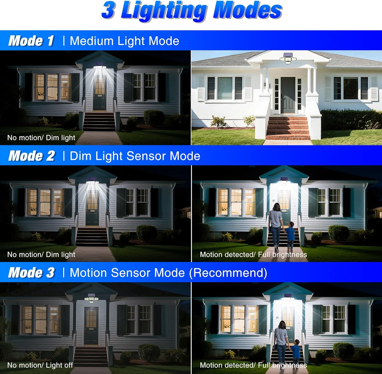 Peasur Pack of 4 Solar Lights for Outdoor Use with Motion Sensor, 318 LED Solar Lights Outdoor, IP65 Waterproof Solar Outdoor Light for Garden, Balcony, Garage, Fence image number 4