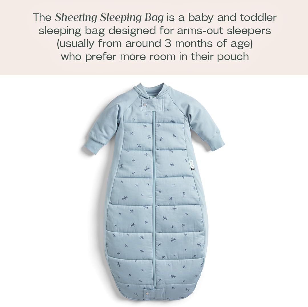 Ergopouch Premium Sleeping Bag 1.0 TOG &ndash; 8&ndash;24 Months &ndash; Dragonflies Print &ndash; a Premium, Silky-Smooth, Wider-Fit Sleeping Bag &ndash; 400 Thread Count Organic Cotton &ndash; for Toddlers and Preschoolers image number 3