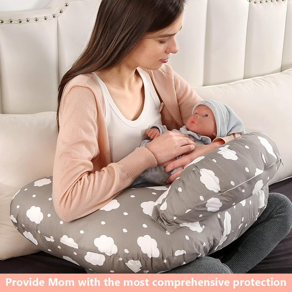 Nursing Pillow,Cradle Arm Pillow,Enhanced Support & Comfort,Adjustable Waist Strap,Wider Breastfeeding Cushion,Fit for All