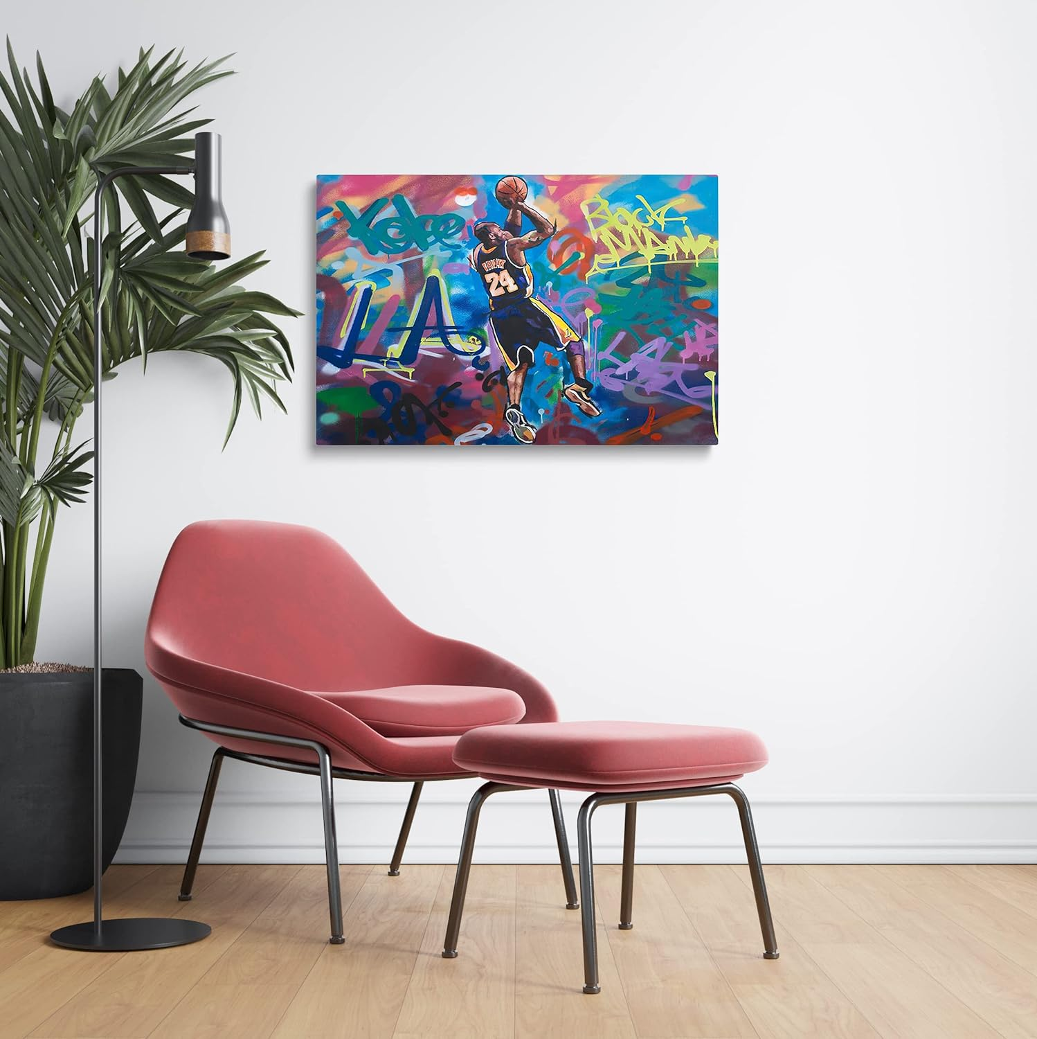 Canvas Wall Art Prints for Kobe Bryant Forever Mamba La 24 Basketball Player Poster Graffiti Picture Artwork Colorful Painting Sports Star Wall Decor - 12X18 Inch image number 3