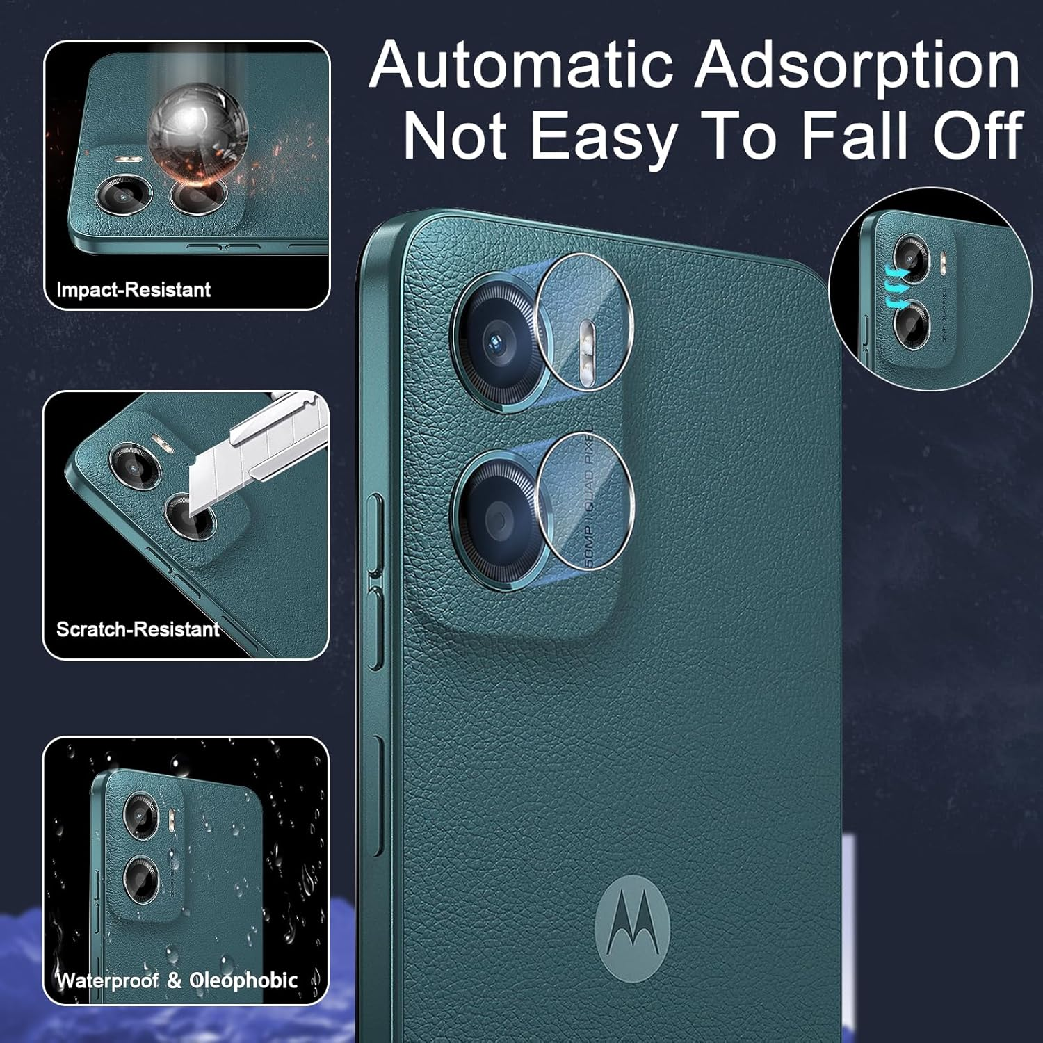 GEEMEE Tempered Glass Screen Protector for Motorola Moto G05/Moto E15, Pack of 2 Screen Protectors + 2 Camera Film, 9H Hardness Anti-Scratch Film HD Protective Glass Screen Protector image number 6