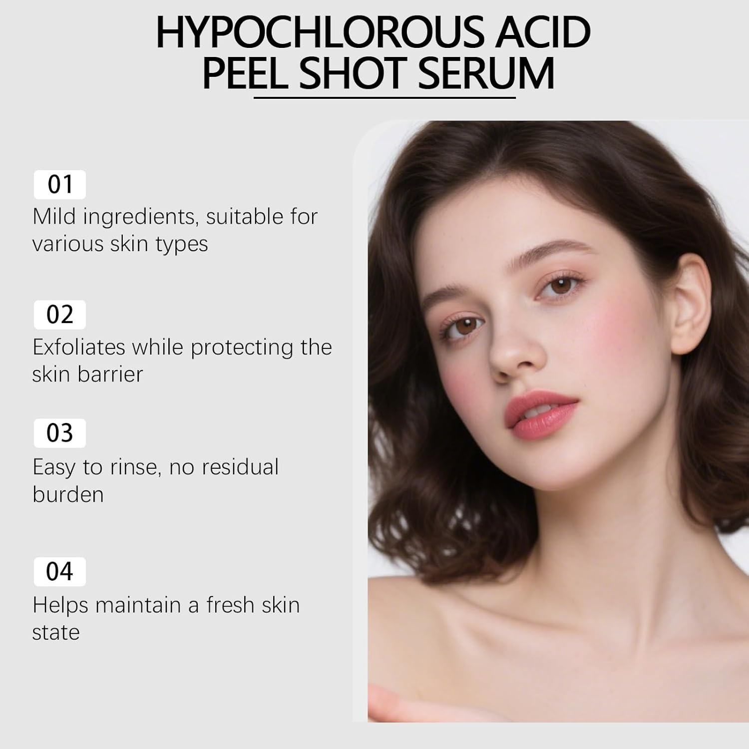 Hypochlorous Acid Rice Peel Shot Duo, Glow Rice Ampoule, Gentle Exfoliating Serum, Smoothens and Nourishes Skin for Dead Skin, Blackheads & Excess Sebum Control, Moisturizing & Pore image number 6