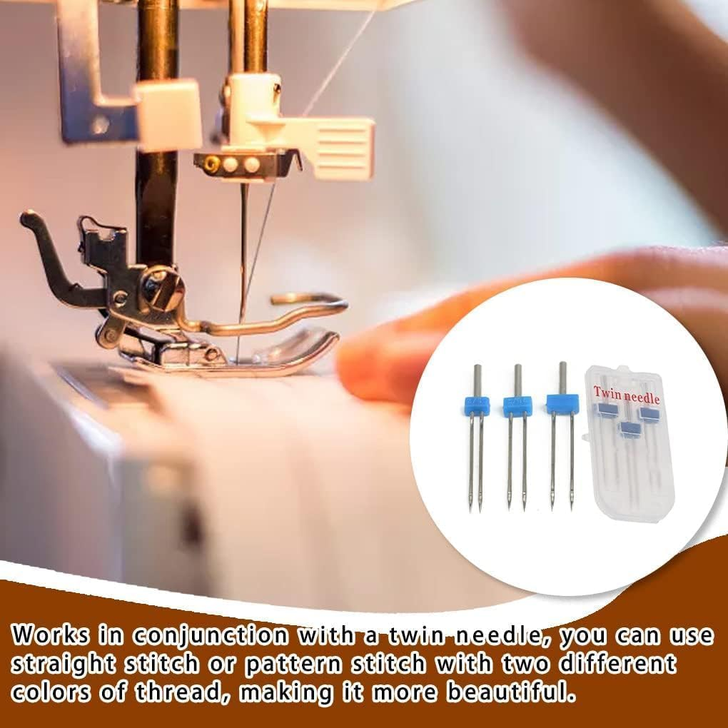 1 Set Twin Brother Stretch Machine Needle Double Twin Needles Pins Sewing Machine Double Needle for Brother Singer Sewing Machine Domestic Sewing Machine Sewing Machine Needles image number 2