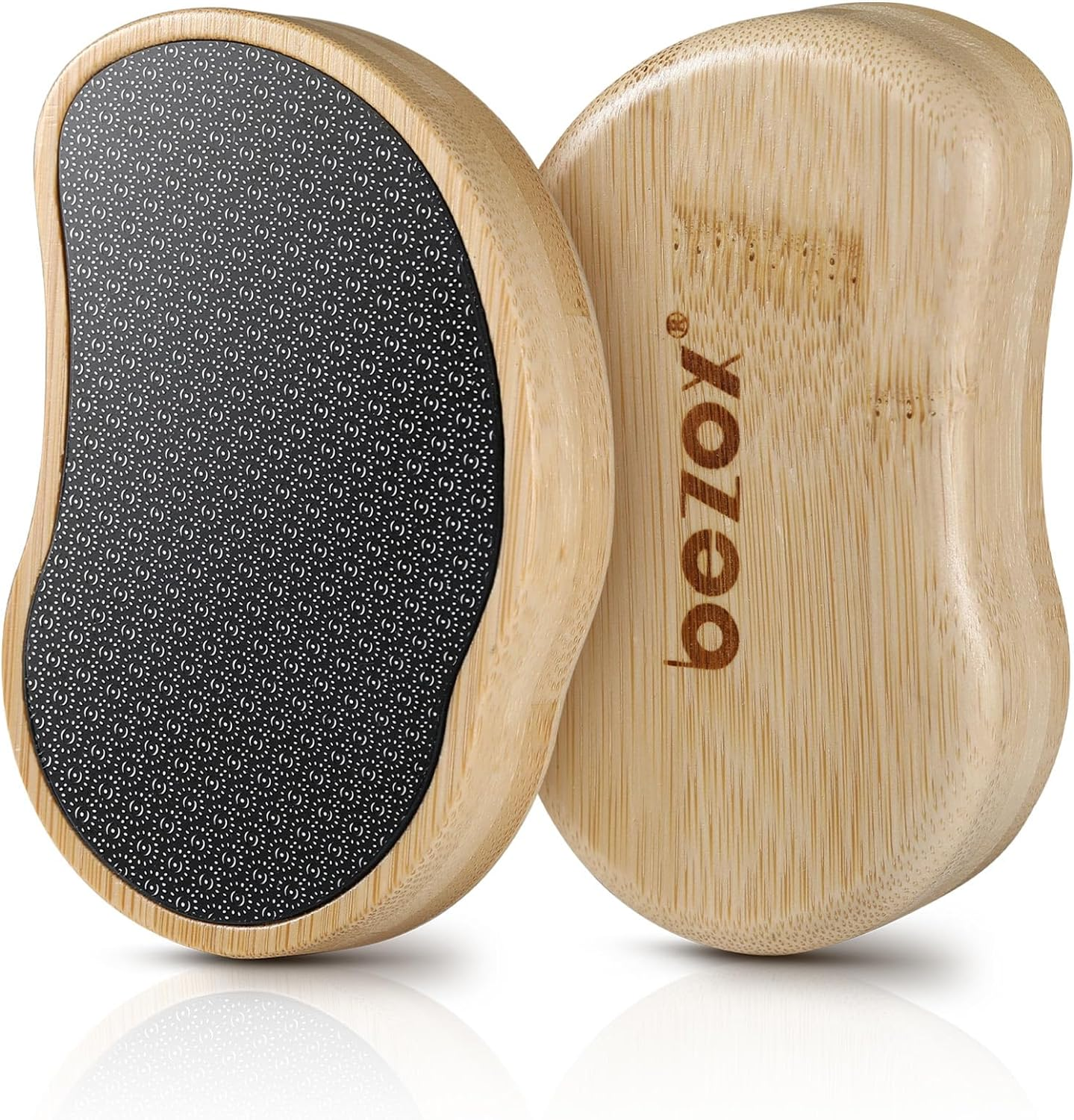 BEZOX Glass Foot Scrubber Shower(1 PCS) - Nano-Glass Pedi Egg Pumice Stone for Feet Dead Skin, Plastic-Free Pedicure Foot File Callus Remover - Bamboo Handle image number 3