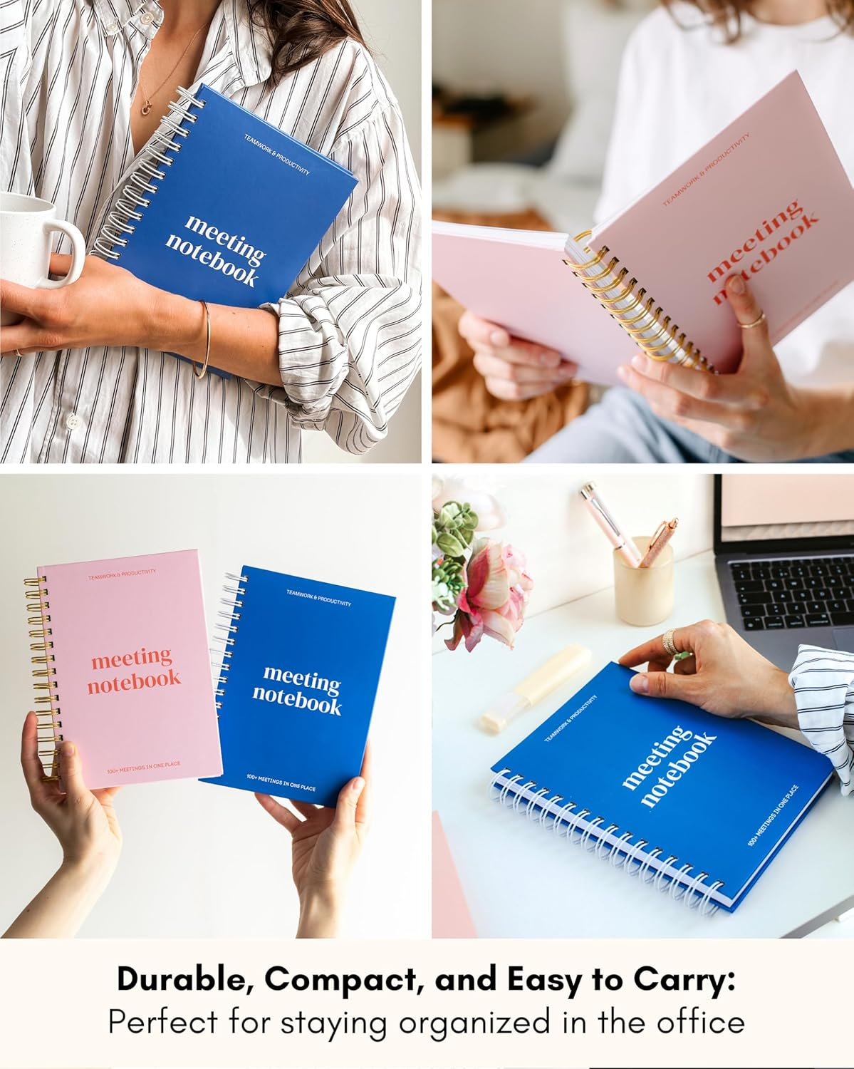 Lamare Meeting Notebook for Work Organization - 100+ Meetings Work Notebook for Note Taking - Meeting Notes Notebook for Work - Stay Productive with Meeting Planner Notebook 220 Pages L A5 Size 8.5X6&rdquo; - Black image number 5