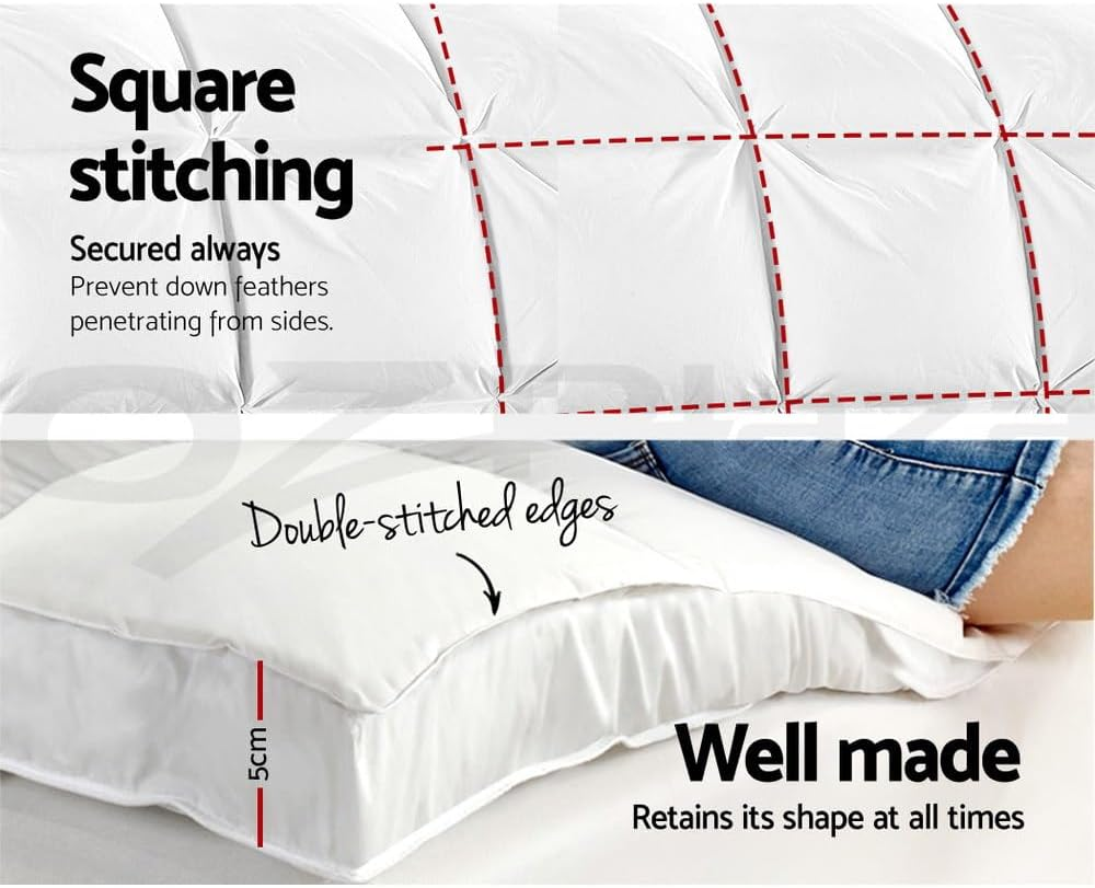 Giselle Bedding Bamboo Mattress Topper Queen Size 1000GSM, Microfibre Washable Hypoallergenic Mat Hotel Quality, 5Cm Fitted Breathable Pillow Top Protector with Elastic Deep Pocket for Back Pain image number 3