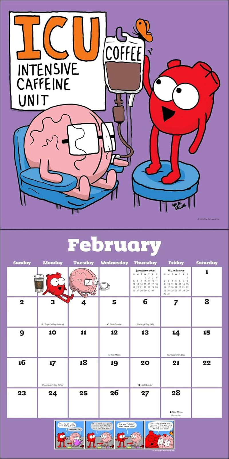 Heart and Brain 2025 Wall Calendar