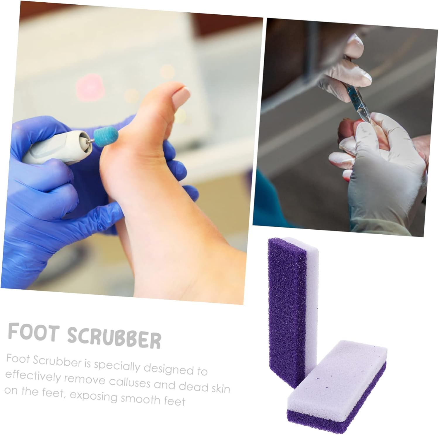 Minkissy 2Pcs Foot Scrubber Bulk Sponges Foot Pedicure Tool Disposable Pedicure Kit Shower Foot Scrubber Cleaning Scrubber Foot Exfoliator Tools Pumice Stone Cleansing Cleaning Kit image number 4