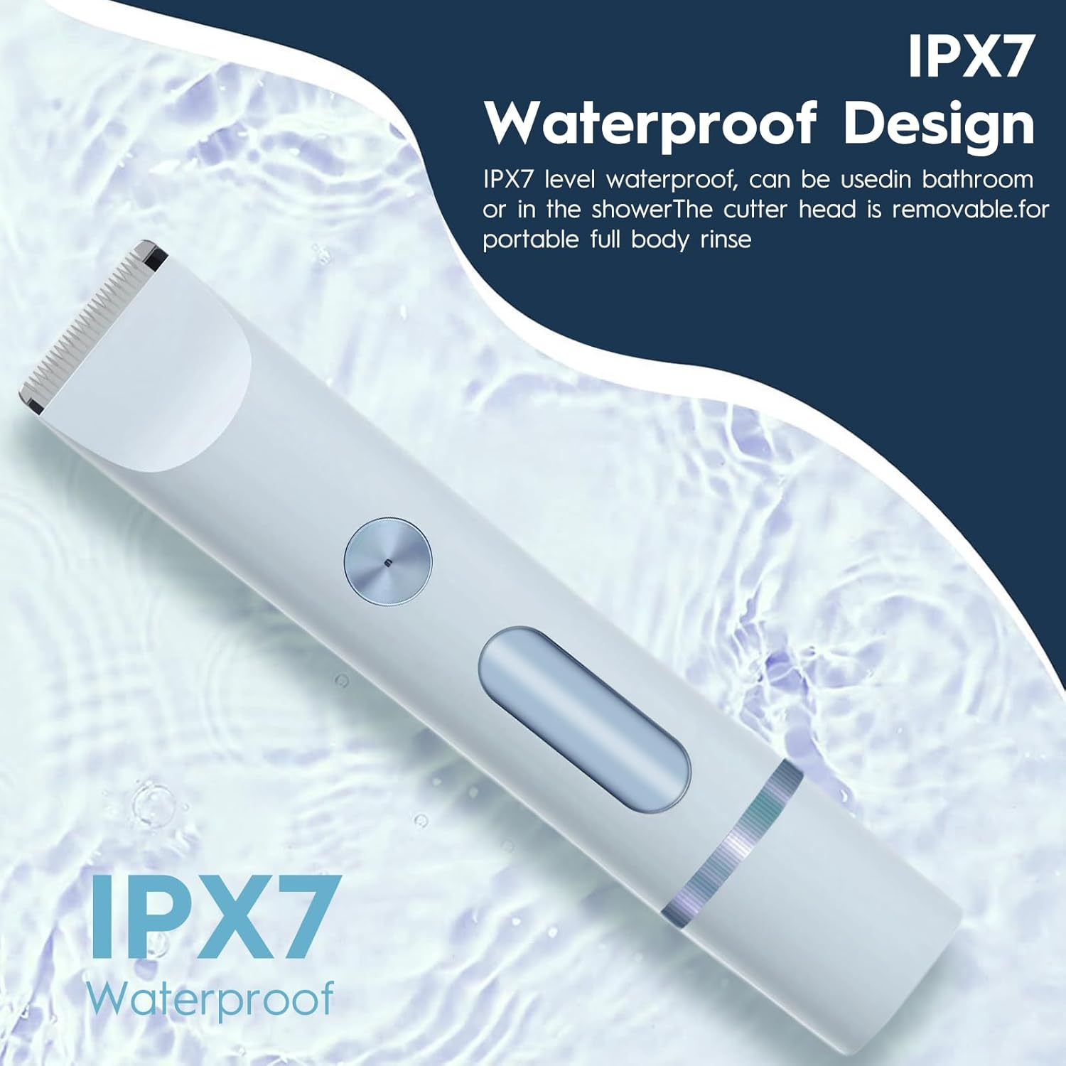 2 in 1 Electric Razors for Women, Rechargeable Bikini Shaver, Waterproof Dual Head Shaver with LCD Display, Painless Hair Removal (Glacier Blue)