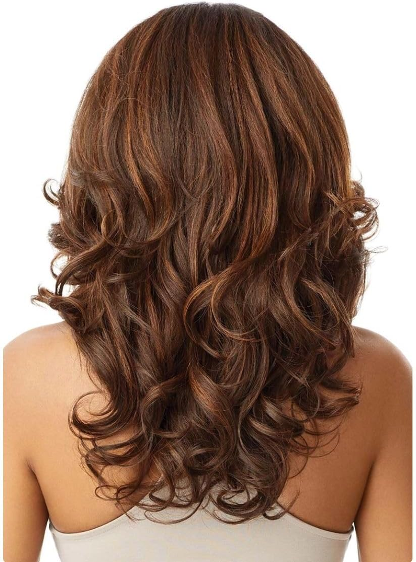 Outre LACEFRONT PERFECT HAIR LINE Glamorous Wavy Fully Hand-Tied 13&rdquo;X 6&rdquo; Frontal HD Baby Hair Transparent Lace Easy-To-Style Heat Friendly - JULIANNE (DR2/CHOSWI) - 2 Dark Brown image number 3