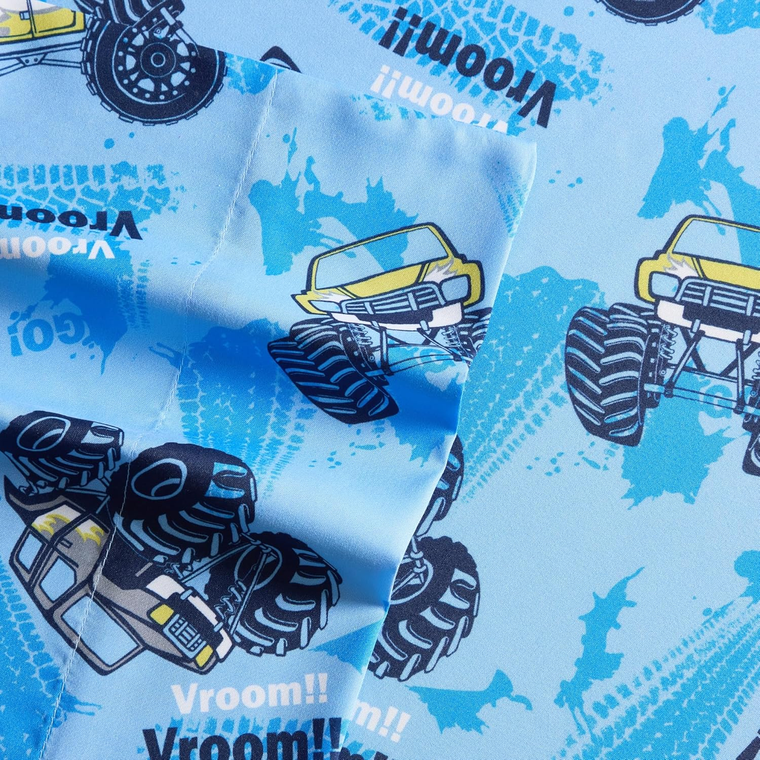 Kids Bedding Set Bed in a Bag for Boys and Girls Toddlers Printed Sheet Set and Comforter, Twin, Monster Truck image number 2