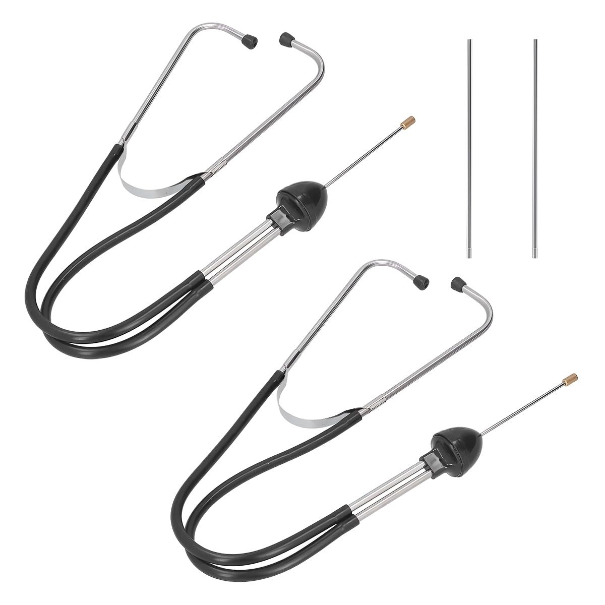 2PCS Car Mechanic Stethoscope, Stainless Steel & ABS, Universal Diagnostic Hearing Tool for SUV Truck RV Motorcycle image number 3