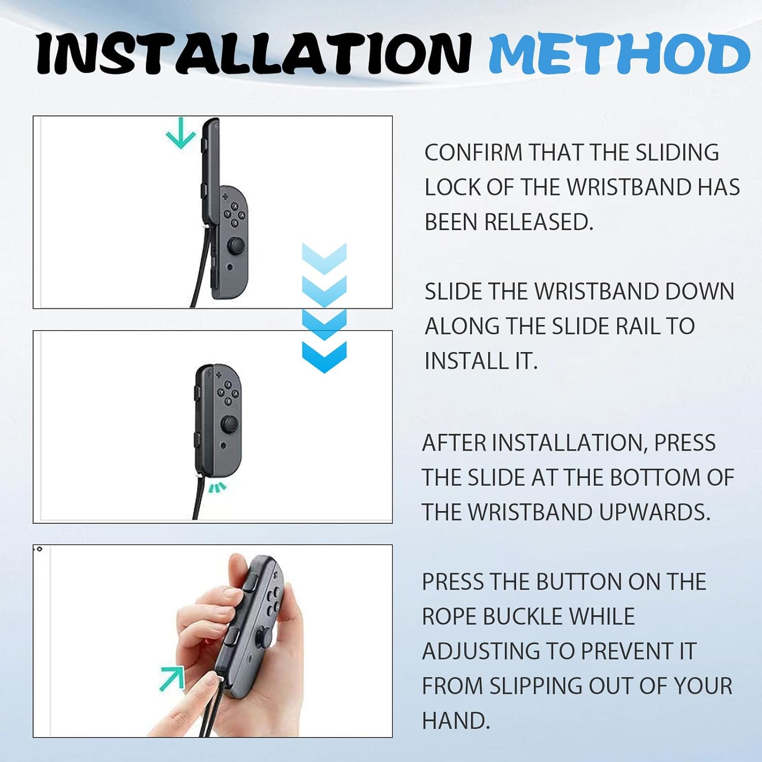 2 Pcs Wrist Strap for Switch Joy-Con, Lanyard Replacement Parts Accessories Adjustable Joy-Con Controller, Game Wristband, Durable Grip Nylon Hand Strap Design for Switch Accessories image number 3