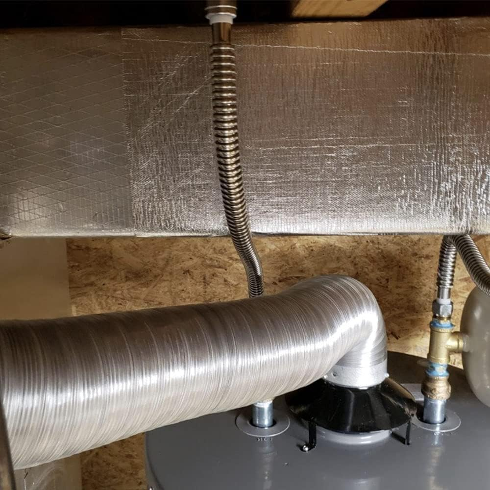 12'' X 48''Aluminized Heat Shield Mat Thermal Barrier Adhesive Backed Heat Blanket, Fiberglass Insulation Reflective Material High Temp Protection