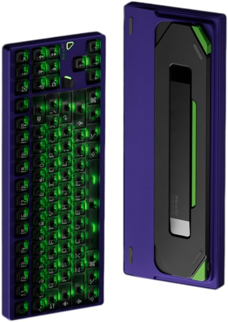 QWERTYKEYS Hex80 Ultimate Hall Effect Keyboard &ndash; 50Gf OWLAB Ti Magnetic Switches, 0.005Mm Rapid Trigger, Full Aluminium, PVD Weight, RGB Backlight, Gasket Mount (Spray-Coated Babypink)