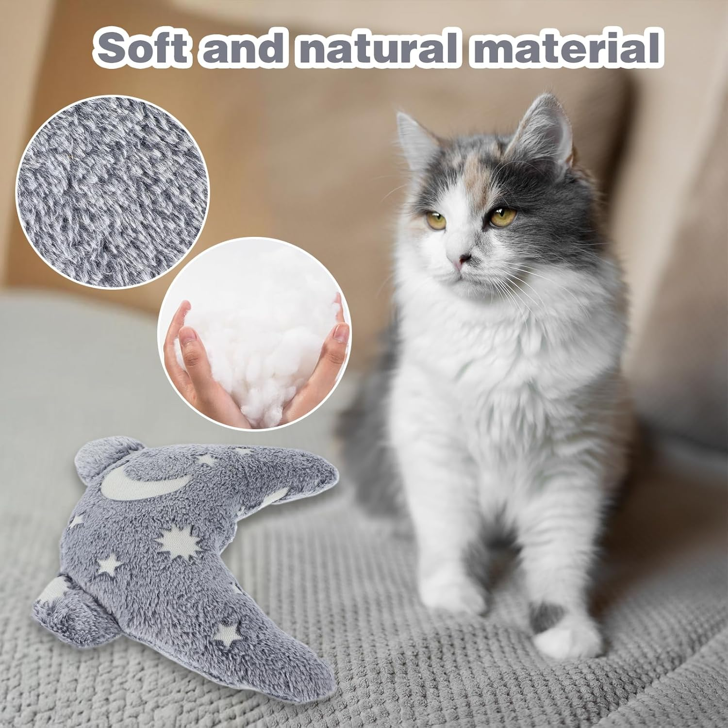 Pillow for Cats Dog Neck Pillow U-Shaped Soft Fluffy Pet Calming Toy Small Dogs Half Donut Cuddler Noctilucent Plush Bed Pillow for Joint Relief Sleeping Improve Puppy Indoor Cats Accessories image number 1