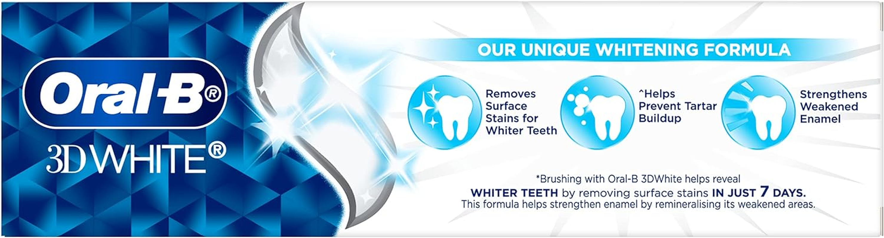 Oral-B 3Dwhite Strengthens Enamel Toothpaste 110G (Pack of 2) image number 6