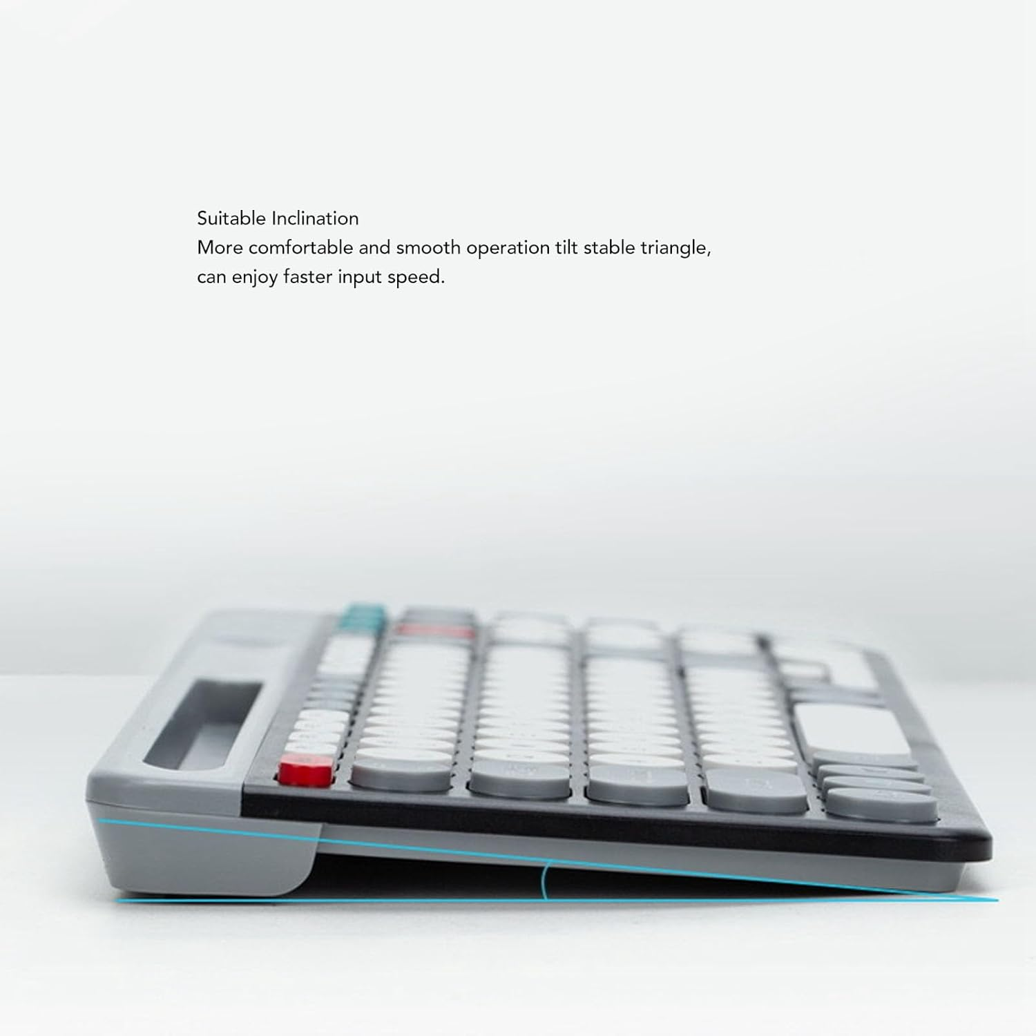 Wireless Keyboard and Mouse Combo, 2.4G Bluetooth Double Mode Retro Style Keyboard with Waterproof Silicone Dust Mat, 400Mah Ergonomic Mouse, for Computer, Laptop (Black) image number 5