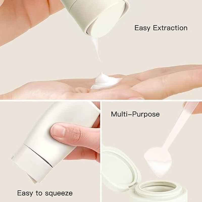 Travel Bottles for Toiletries, 5 Pack Travel Size Containers, TSA Approved Leak Proof Refillable Portable Toiletry Bottles Set with Clear Toiletry Bag for Shampoo Conditioner, Lotion (White) image number 4