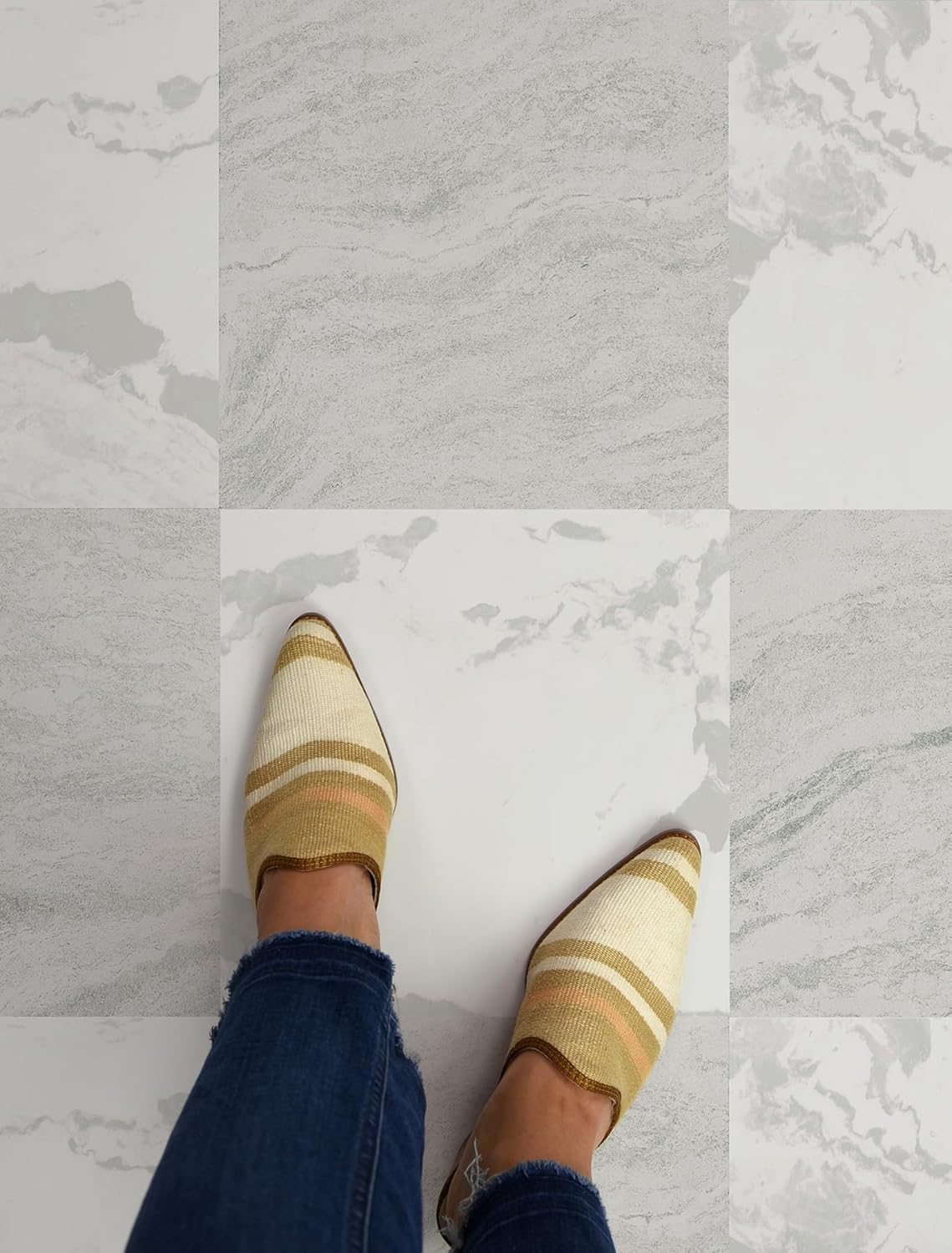 Chris Loves Julia FP5061 Bonneville Peel and Stick Floor Tiles, Neutral image number 5