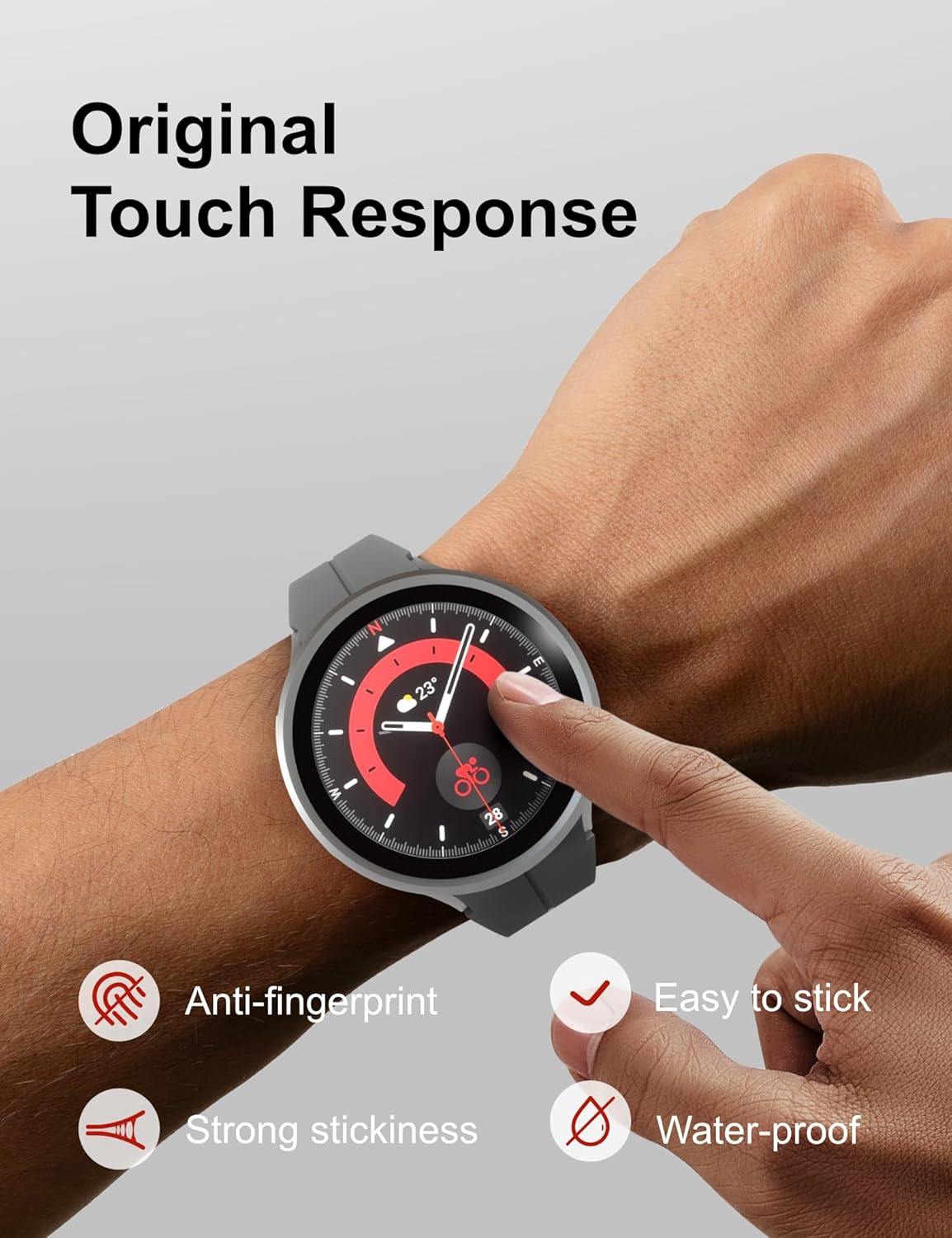 Sinoacc (4-Pack Screen Protector for Galaxy Watch 5 Pro 45Mm Tempered Glass Cover for Samsung Galaxy Watch 5 Pro,Anti-Scratch image number 6