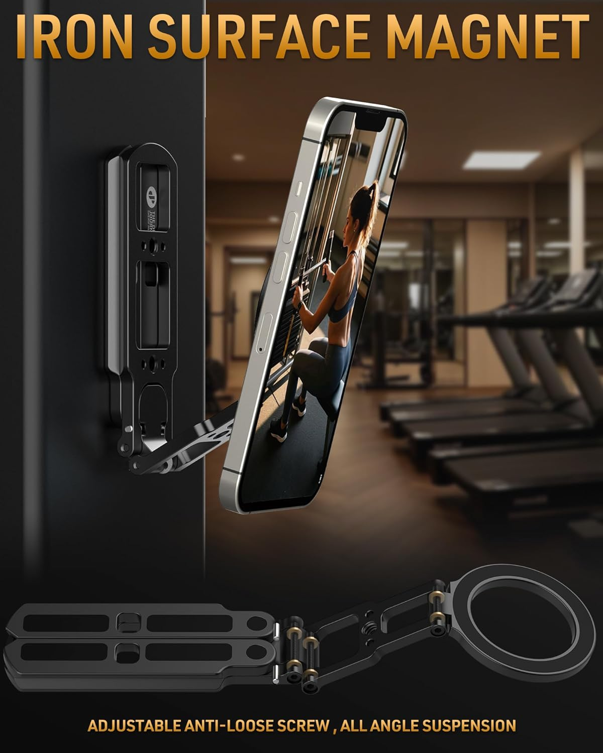 MOSENVKA Dual Magnetic Phone Tripod Foldable Double Magnet Mount Pocket Cell Phone Stand for Iphone 16/15/14/13/12 plus Max for Ipad Travel Gym Magnetic Tripod [US Patent Registered] image number 1