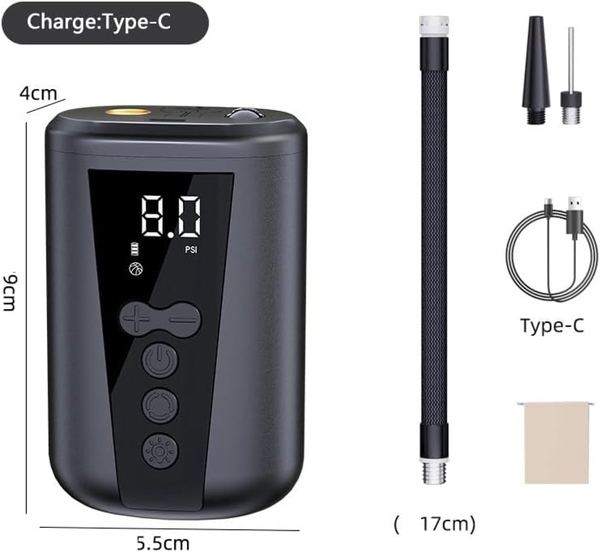 Ball Pump, Electric Basketball Pump Inflation and Deflation, with 2200 Mah Rechargeable Battery, Air Pump for All Sports Balls image number 5
