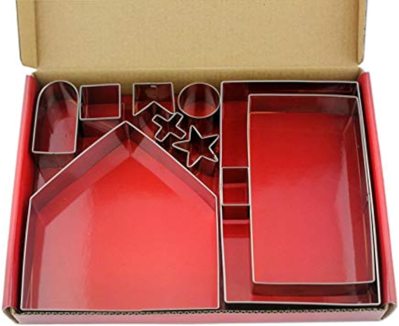 3D Christmas Gingerbread House Cookie Cutters, Stainless Steel Cartoon Biscuit Cutter Mould, DIY Baking Pastry Stainless Steel Mold for Xmas Holiday Thanksgiving image number 3