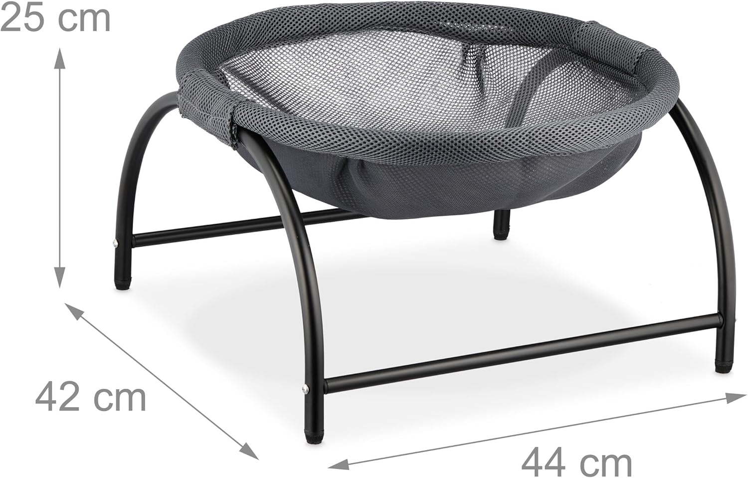 Relaxdays Cat Hammock Standing Raised Cat Hanging Chair H X W X D 25 X 44 X 42 Cm Cat Bed Dark Grey/Black image number 6