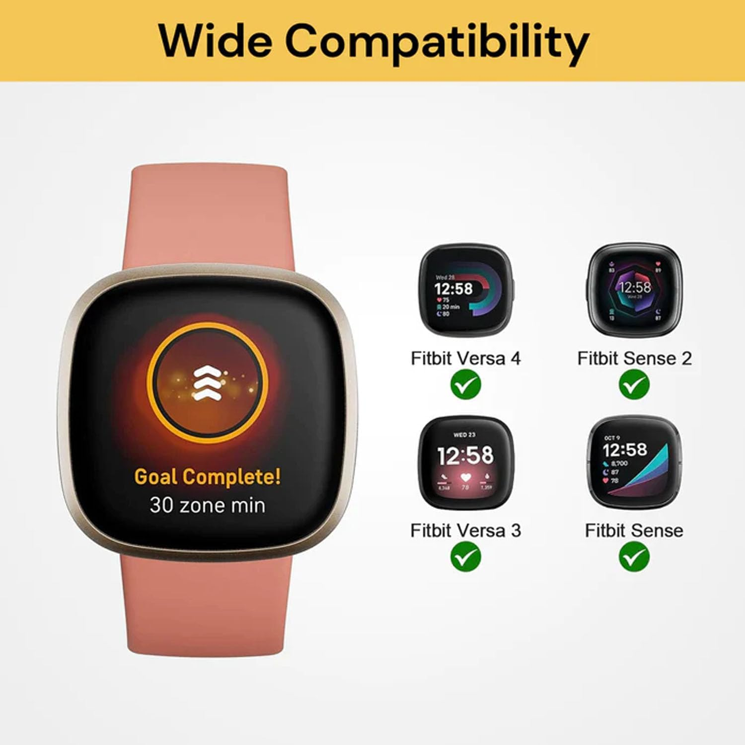 EZONEDEAL Band Strap for Fitbit Versa 3/Sense Strap Replacement Bands in Soft Silicone, Sweat Resistant image number 3