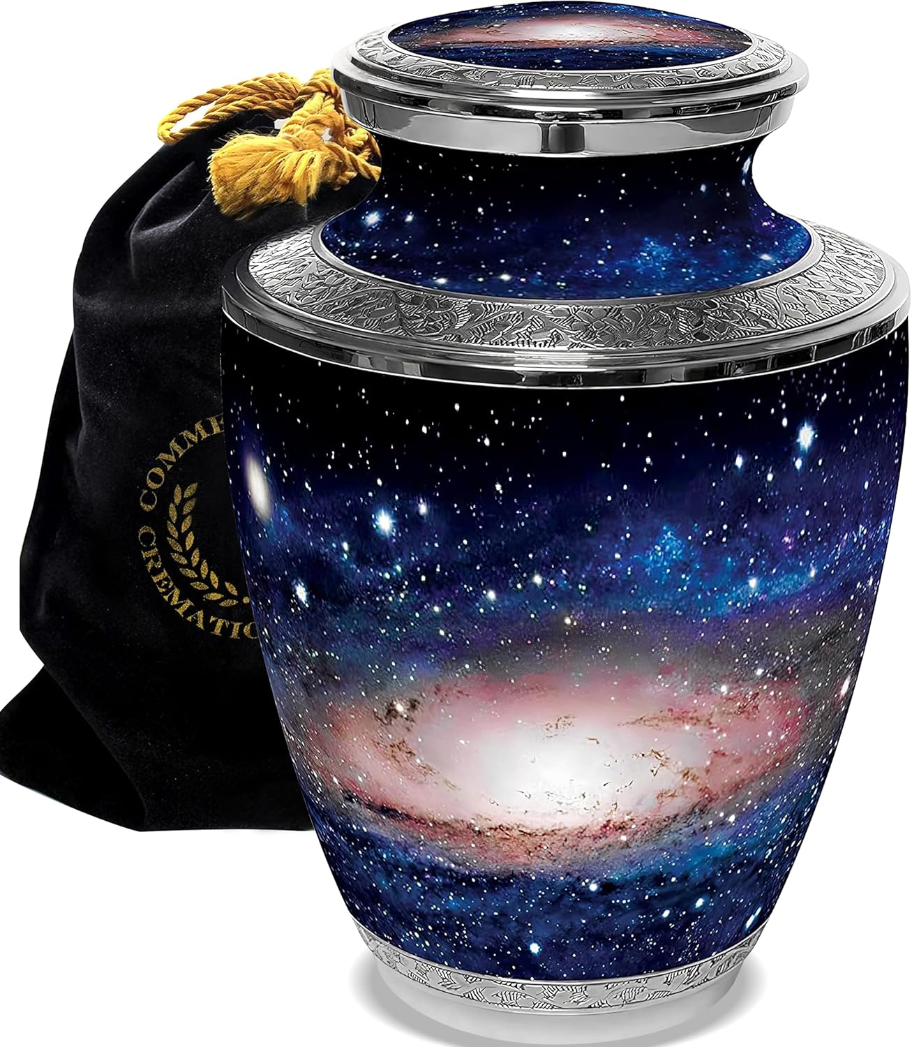 Cosmic Galaxy Cremation Urn for Human Ashes - Funeral, Burial or Home. Decorative Urns XL Large & Small