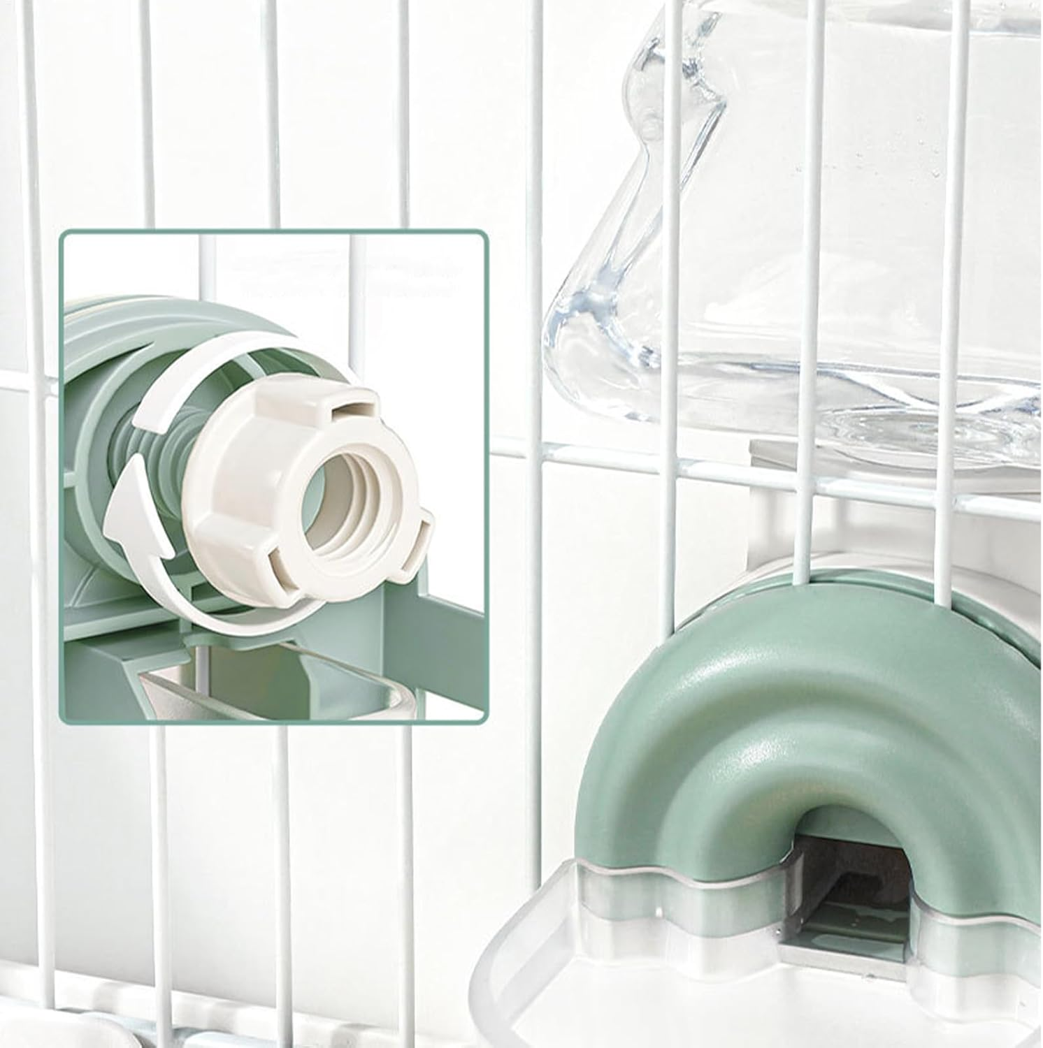 Small Pet Waterer, Animals Pet Feeder and Waterer Set, Automatic Food and Water Bowl, Hangable and Space-Saving, Easy to Clean for Pets image number 2