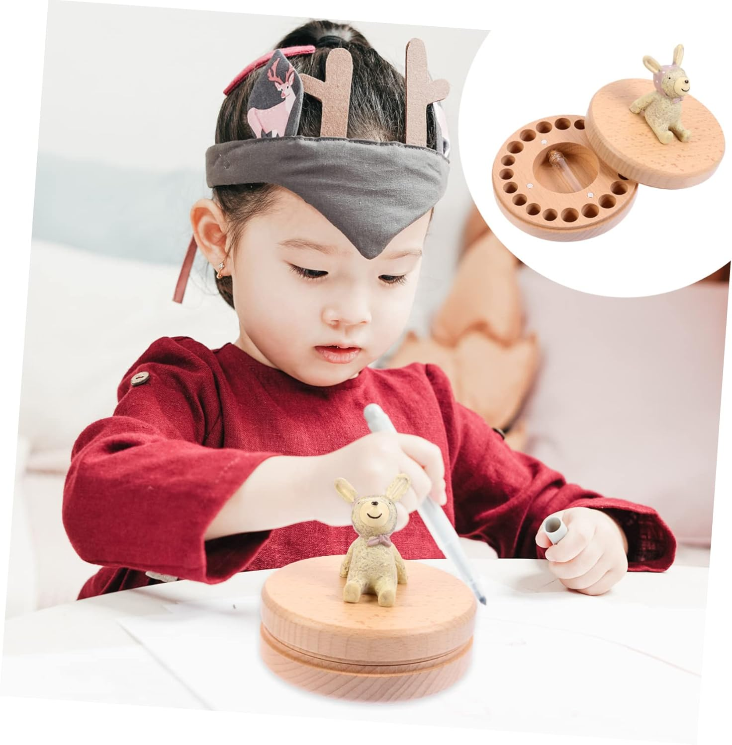 1 Set Cartoon Animal Tooth Keepsake Organizer Teeth Collection Box for Boys to Preserve Childhood Memories Shower image number 4