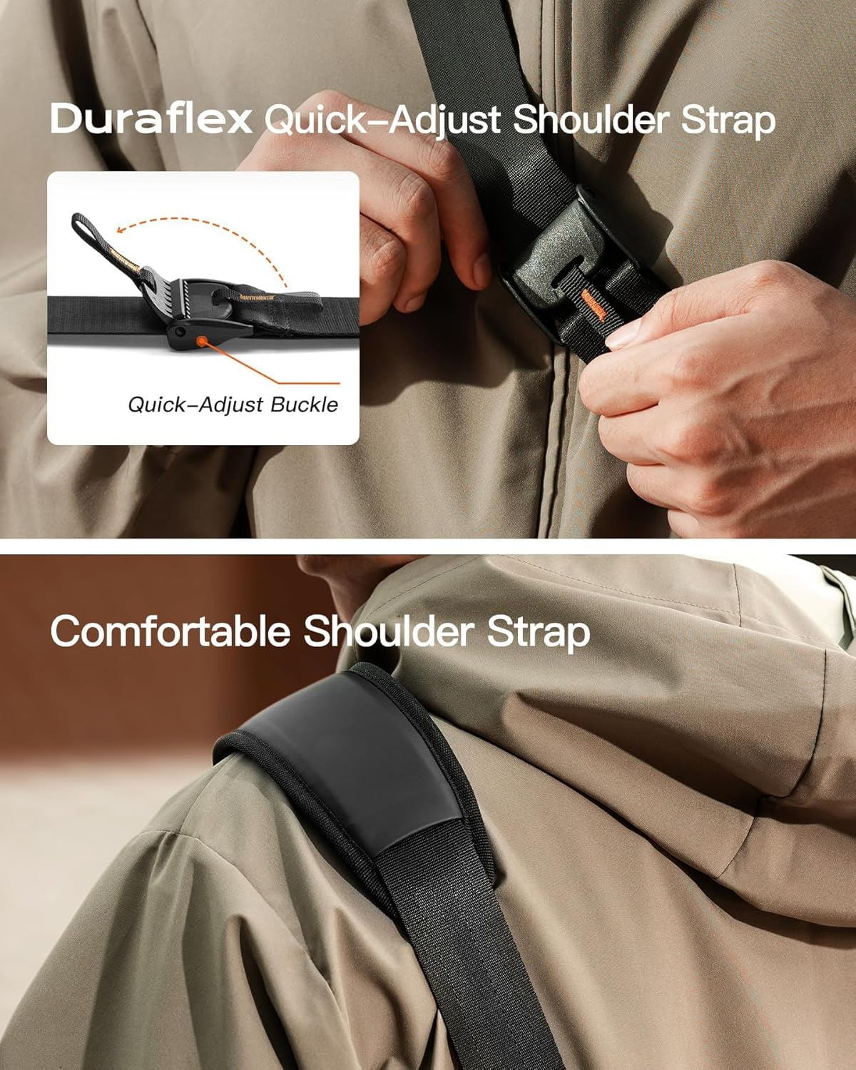 Inateck Tech Sling Bag, 135&deg; Opening Design Tech Pouch, Water-Resistant Desk Caddy Compatible with Ipad Mini, Switch, Hard Drives, Headphones, Protective Crossbody Bag for Daliy Use, Travel-Black image number 1