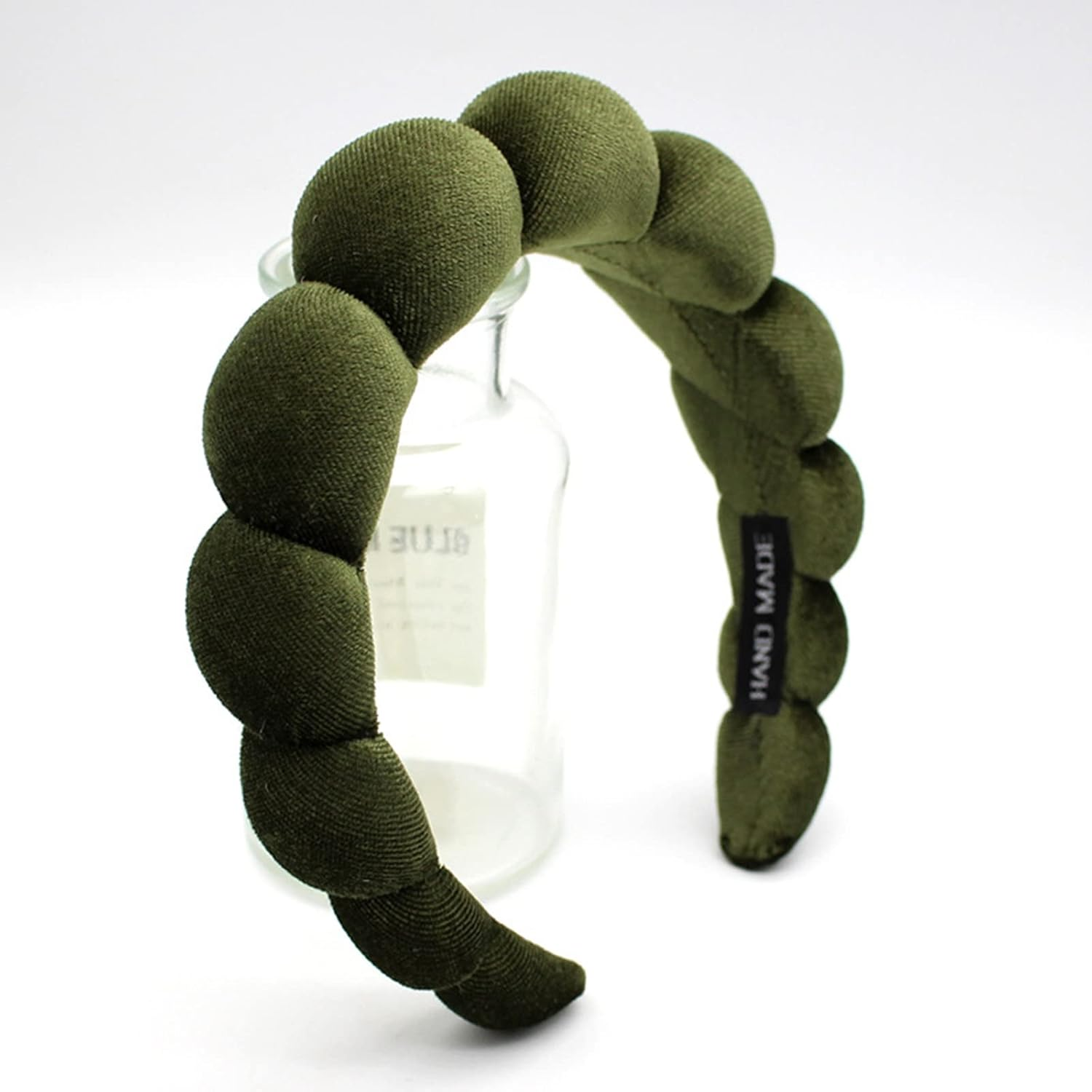 Uchyius Fashion Headbands for Women Padded Fabric Hair Bands Wide Velvet Non Slip Headband Hair Accessories for Women Girls, Leaf Green - Blue image number 6