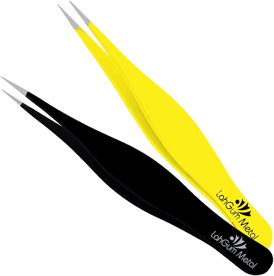 Super Sharp Pointed Tweezers Precision Fine Point Tip Ingrown Hair Removal Kit - Extra Thin Stainless Facial Hair Remover for Face image number 4